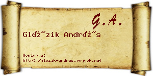 Glózik András névjegykártya